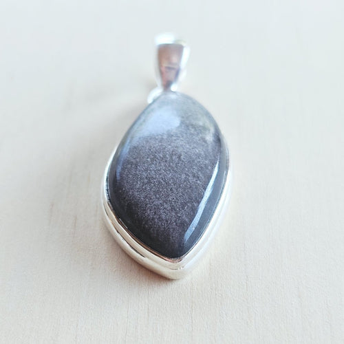 Silver Sheen Obsidian Pendant | Stand Strong