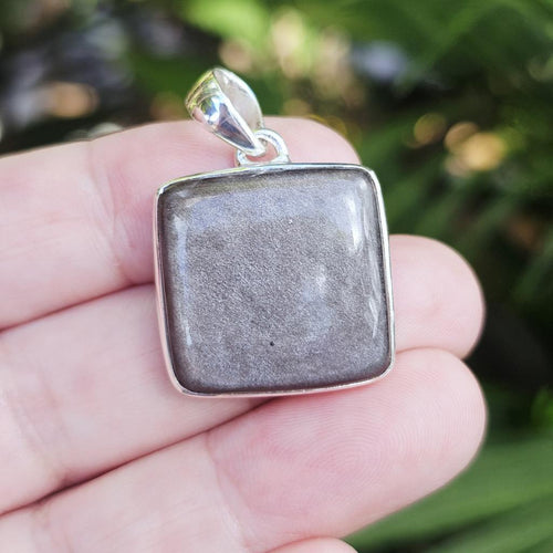 Silver Sheen Obsidian Pendant | Stand Strong