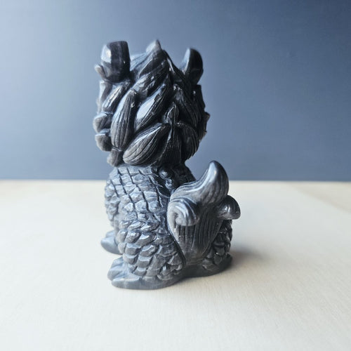 Silver Sheen Obsidian Qilin | The SIlver Noble Guardian