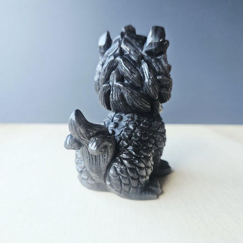 Silver Sheen Obsidian Qilin | The SIlver Noble Guardian