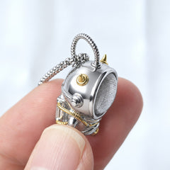Muonionalusta Meteorite Spaceman Pendant | Titanium Necklace