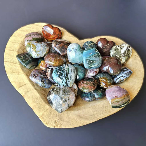 Small Ocean Jasper Hearts | Still Current