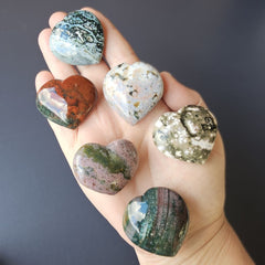 Small Ocean Jasper Hearts | Still Current