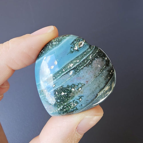 Small Ocean Jasper Hearts | Still Current