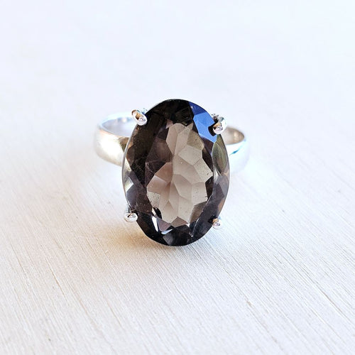 Smoky Quartz Faceted Ring | The Filter