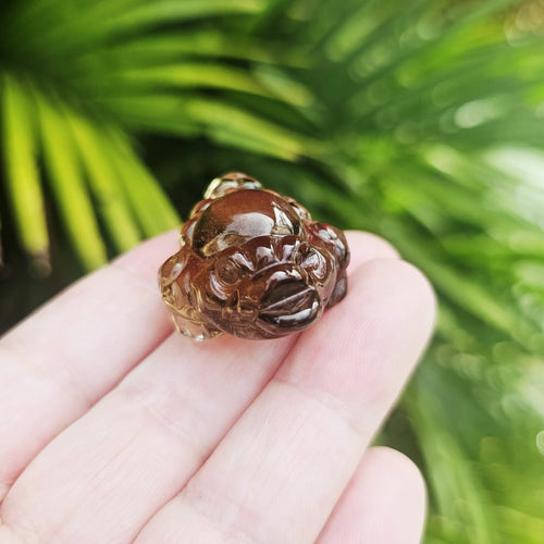 Smoky Quartz Money Toad - A Grade | Smoky Coin Guardians