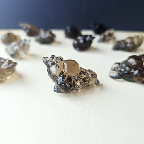 Smoky Quartz Money Toad - A Grade | Smoky Coin Guardians