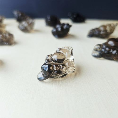 Smoky Quartz Money Toad - A Grade | Smoky Coin Guardians