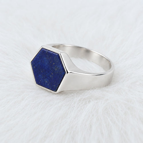 Men’s Natural Lapis Lazuli Sterling Silver Ring