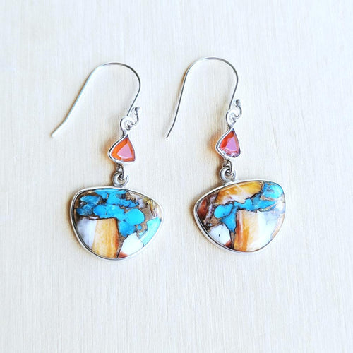 Spiny Oyster & Faceted Carnelian Earrings | Divine Synergy