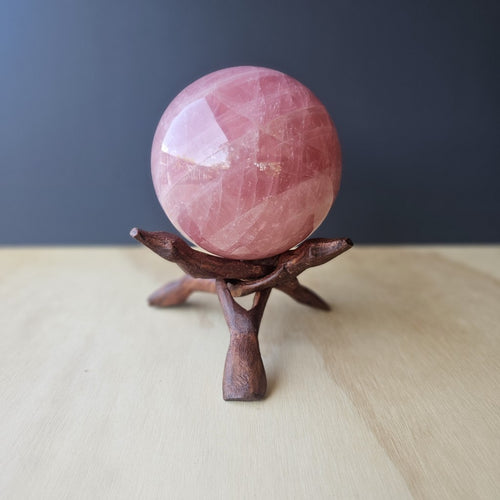 Star Rose Quartz Sphere | Aurora Heart Sphere