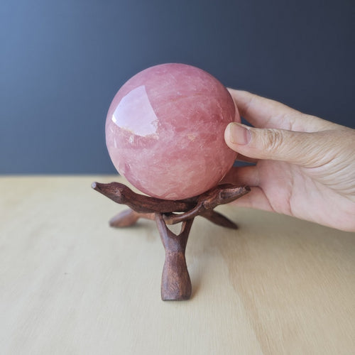 Star Rose Quartz Sphere | Aurora Heart Sphere