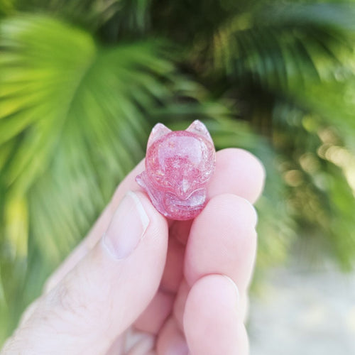 Strawberry Quartz Nine Tail Fox | Pocket Companion