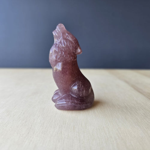 Strawberry Quartz & Aventurine Wolves | Guardians Of The Night