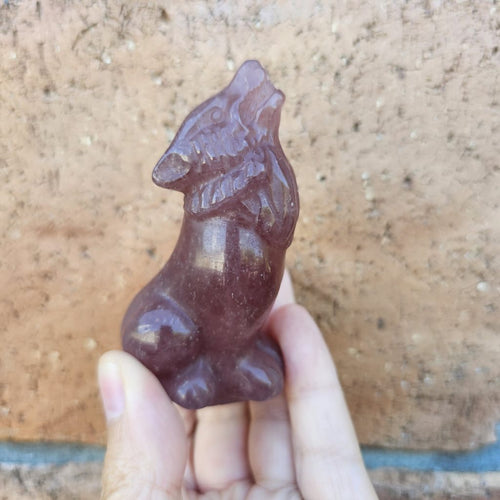 Strawberry Quartz & Aventurine Wolves | Guardians Of The Night