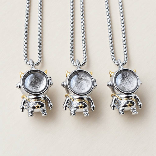 Muonionalusta Meteorite Spaceman Pendant | Titanium Necklace