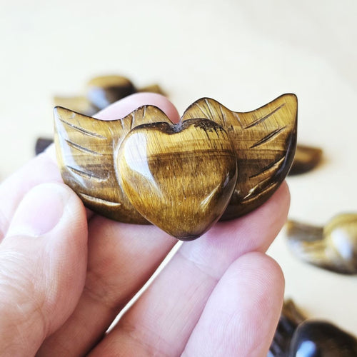 Tigers Eye Carving | Guardian Heart Wing