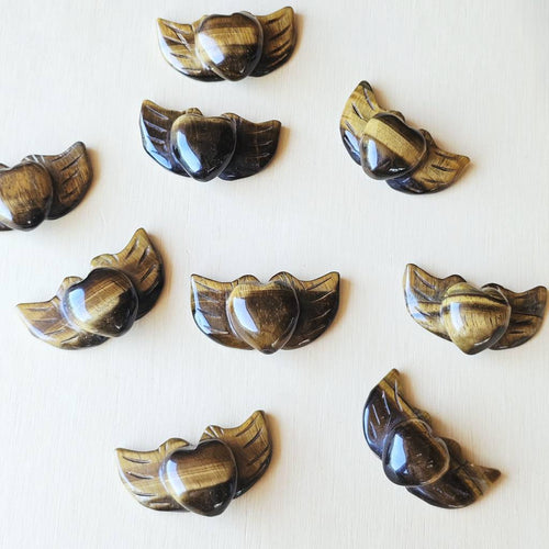Tigers Eye Carving | Guardian Heart Wing