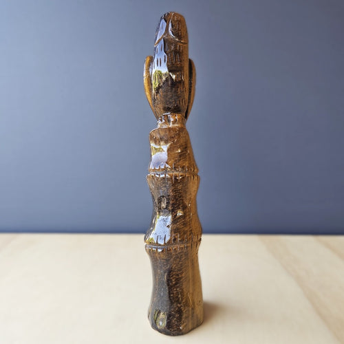 Tigers Eye Perched Bird Carving | Golden Perch