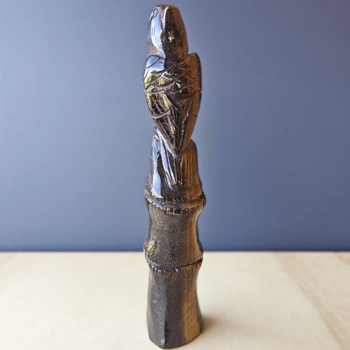 Tigers Eye Perched Bird Carving | Golden Perch