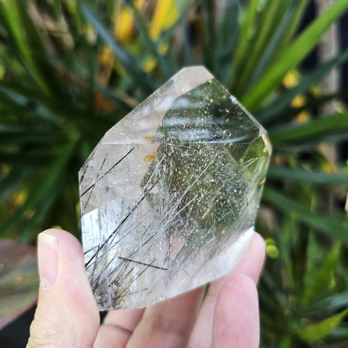 Tourmalinated Quartz Faceted Freeform | Veins Of Protection