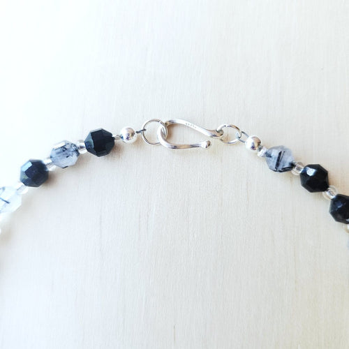 Tourmalinated Quartz Phurba Necklace | Sacred Alignment