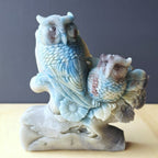Trolleite Mother & Young Owl Carving | Under My Wing