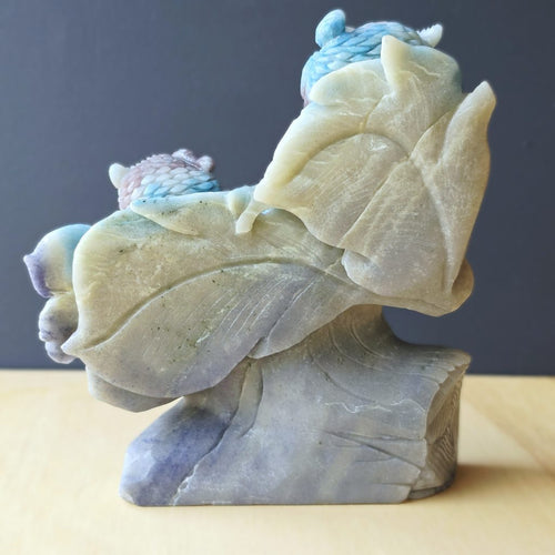Trolleite Mother & Young Owl Carving | Under My Wing