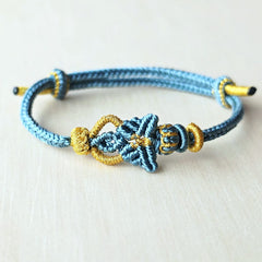 Turquoise & Gold Adjustable Handmade Bracelet | Golden Buddha