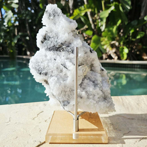 Dodecahedral Calcite on Quartz Specimen | Fujian Province