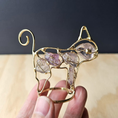 Wire Wrapped Amethyst Cat | Mysticat