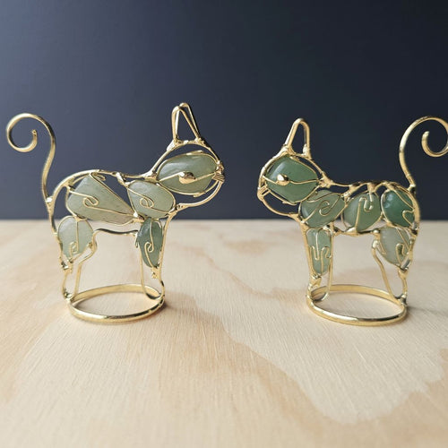 Wire Wrapped Aventurine Cat | Lucky Paws