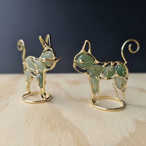 Wire Wrapped Aventurine Cat | Lucky Paws