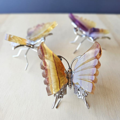Yellow Fluorite Butterfly | Carving
