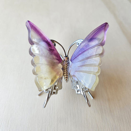 Yellow Fluorite Butterfly | Carving