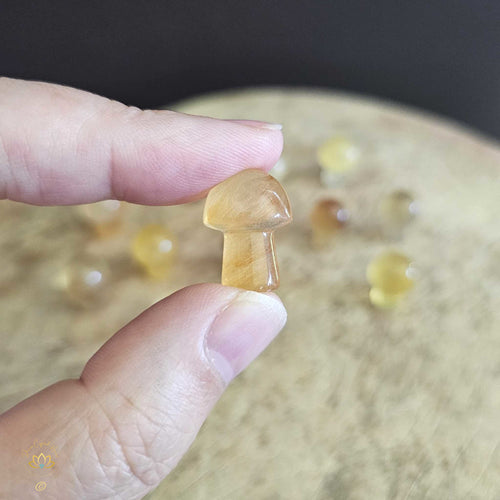 Yellow Fluorite Mini Mushrooms