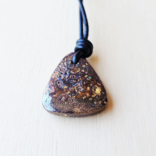 Yowah Nut Opal Pendant | Rainbow Prism