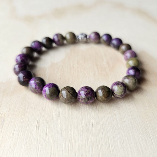 Atlantisite crystal bracelet handmade in Australia with natural gemstones from Tasmania for healing and transformation