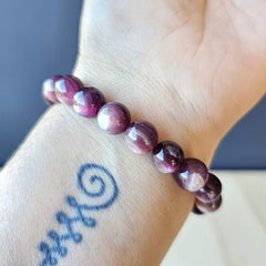 Purple Mica beaded bracelet for spiritual growth and calm energy.