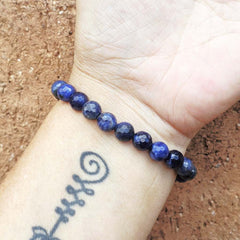 Faceted Sodalite bracelet handmade in Australia for truth and calm.