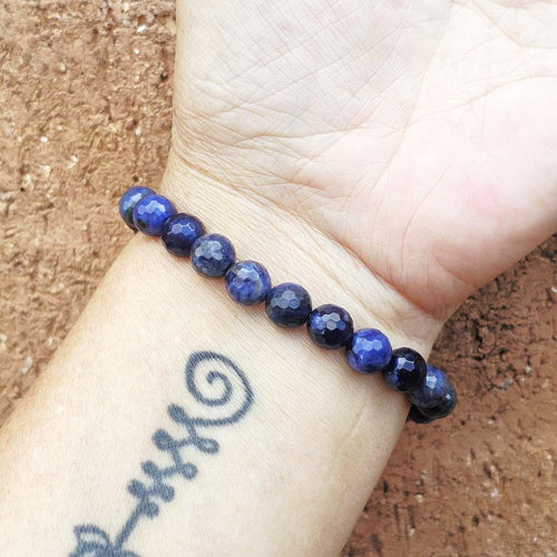 Faceted Sodalite bracelet handmade in Australia for truth and calm.