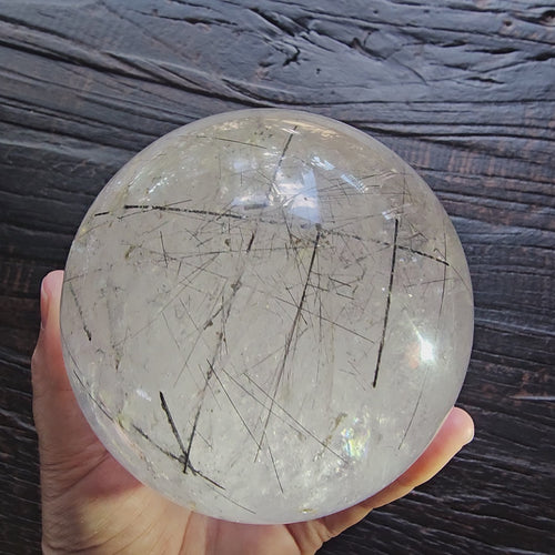 Tourmalinated Quartz with Enhydro Sphere | Waves Of Divine Light