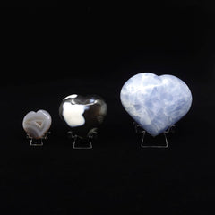 Acrylic Crystal Heart Display Stands For Specimens & Minerals