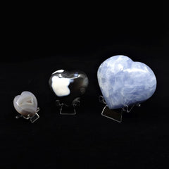 Acrylic Crystal Heart Display Stands For Specimens & Minerals