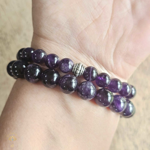 A Grade Smoky Amethyst Bracelet | 8mm & 10mm Beads