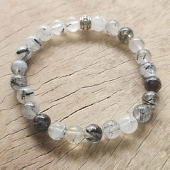 Tourmalinated Quartz Bracelet - A Grade | Energetic Harmoniser