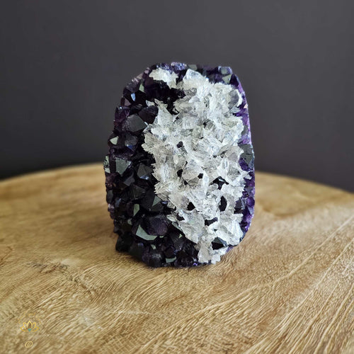 A+ Grade Amethyst With Calcite Inclusions | Cut Base Geode 1.2kgs