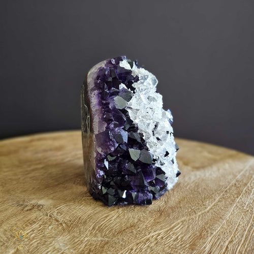 A+ Grade Amethyst With Calcite Inclusions | Cut Base Geode 1.2kgs