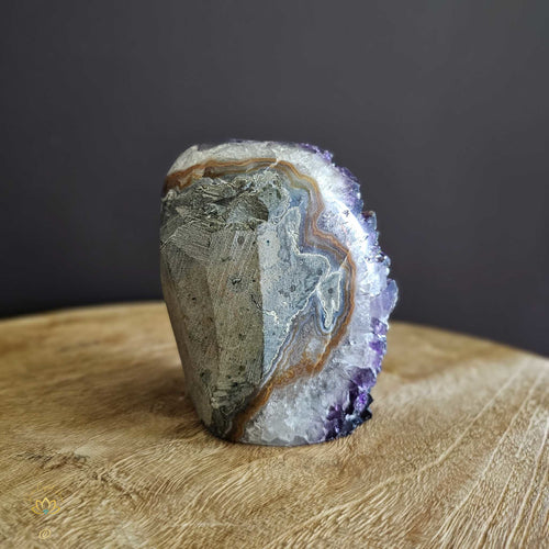 A+ Grade Amethyst With Calcite Inclusions | Cut Base Geode 1.2kgs