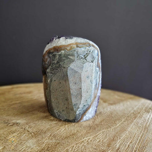 A+ Grade Amethyst With Calcite Inclusions | Cut Base Geode 1.2kgs